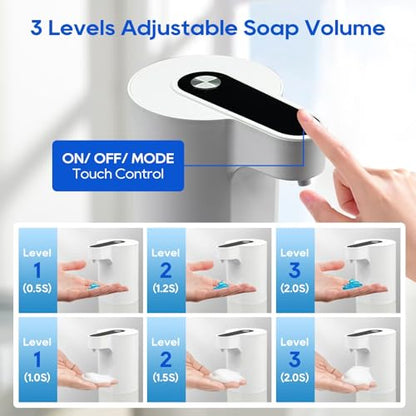 Automatic Soap Dispenser Touchless, Liquid & Foaming Soap Dispensers, USB Rechargeable Smart Hand Soap Dispenser, 3-Level Adjustable, 12.2oz/360ml (Gel Version and Foam Version) - color: Gel Version and Foam Version