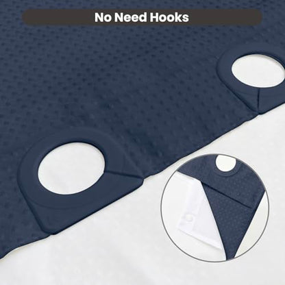 Inhousolu No Hook Shower Curtain with Removable Snap-in Liner, Waffle Weave 230 GSM Polyester, Weighted Hem, Water Repellent Washable, 72 x 72 Inch, Navy Blue - color: Navy Blue, size: 72"W x 72"L (Pack of 1)