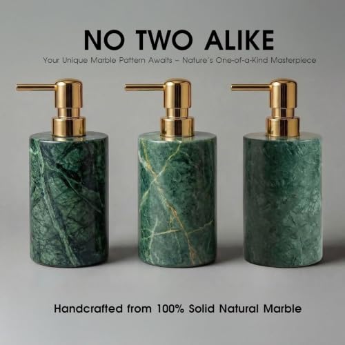 Marble Soap Dispenser, Hand Soap Dispenser for Bathroom Kitchen Countertop - Lotion and Liquid Soap Dispenser (1, Green) - color: Green