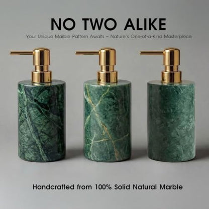 Marble Soap Dispenser, Hand Soap Dispenser for Bathroom Kitchen Countertop - Lotion and Liquid Soap Dispenser (1, Green) - color: Green