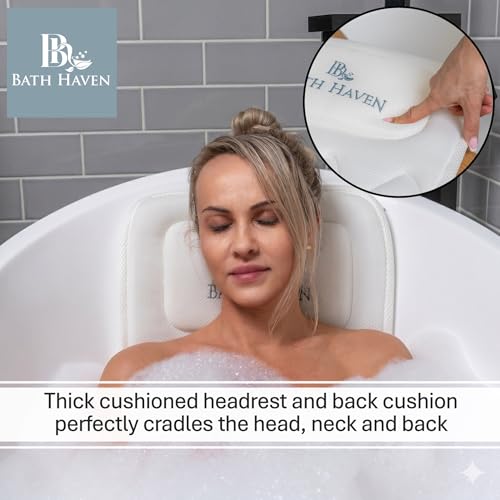 Bath Pillow for Tub, Soft 3D Mesh Full Body Mat with Head Neck Back Support | Soft Comfortable Luxury Bathtub Cushion for Spa, Tub and Jacuzzi, Quick Dry Mesh Bath Accessories for Women and Men