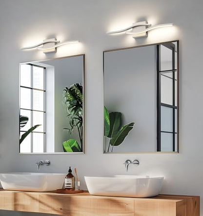 Joossnwell Brushed Nickel Bathroom Vanity Lights Fixtures Over Mirror 5CCT Dimmable Bathroom Light Fixture Modern Vanity Lighting Bar Led Bath Vanity Light 23 Inch Wall Lamp - color: Brushed Nickel, size: 23 inch long