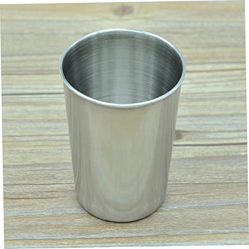 VALICLUD 2pcs Silver Stainless Steel Cups Tumbler for Bathroom Beverages Toothbrush Use Easy to Clean Water Cup Multi Use Drinkware for Home Parties - size: 6X6cm