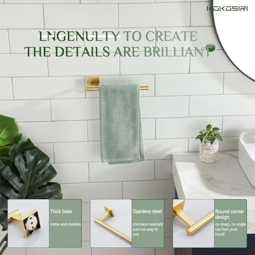 KOKOSIRI Bathroom Towel Bar Gold Hand Towel Holders Wall Mount Toilet Kitchen Cabinet Paper Holder Stainless Steel Bath Accessories, B3008BG - color: Gold, size: 1 Pack