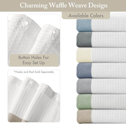 Madison Park Spa Waffle Weave Extra Wide Shower Curtain, 108 x 72, Taupe | Striped, Pieced Fabric Design, 3M Scotchgard Moisture Management, Hotel Quality, Modern, for Bathroom, OEKO-TEX Certified - color: Stripe Taupe, size: 108"W x 72"L (Pack of 1)