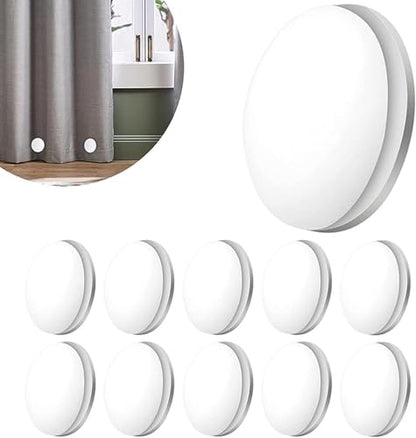 GANPUB 4 Pcs Magnetic Shower Curtain Magnets Weights Drapery Weights, Waterproof Heavy Duty Curtain Liners Weights Bottom, Bathroom Curtain Weight Clips, Shower Curtains, Hooks and Liners（White）