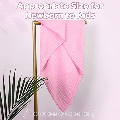 Baby Bath Towels, Super Soft Cotton Receiving Blanket for Baby's Delicate Skin,2Pack Swaddle Blanket for Newborns Toddlers Boy Girl,Baby Registry as Shower (White+Pink) - color: White+pink