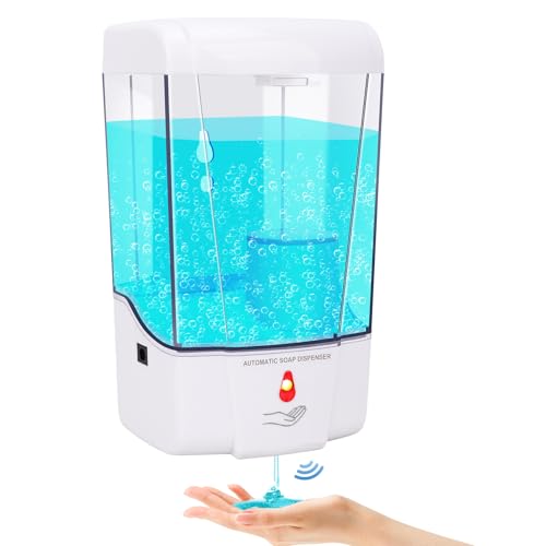 Automatic Soap Dispenser Wall Mounted: 700ml/23.7oz Commercial Hand Soap Dispenser Wall Mount, Touchless Electric Sensor Pump for Home Kitchen Bathroom Offices Hotel Commercial Restaurant - color: Automatic