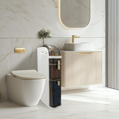 Bathroom Floor Cabinet/Narrow Bathroom Storage Cabinet | Mobile and No Installation Required, Perfect for Small Space Laundry Rooms, Toilet Areas and Living Room Gaps - size: 3-Tiers