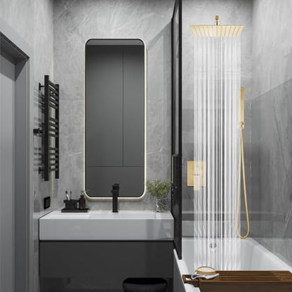 Midanya Shower Faucet Set with Handheld Sprayer,12 Inch,Brushed Gold | Rough-in Shower Valve and Trim Kit Included,Square Rain Head,Wall Mount Shower System,All Metal,Bathroom - color: Gold, size: 12 Inch