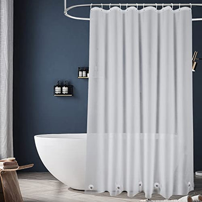 EurCross Frosted PEVA Plastic Shower Curtain Liner 74 inch Long Length,Waterproof Opaque Shower Liner with 5 Bottom Magnets No Smells with Rustproof Grommets - color: Frosted, size: 72"W x 74"L (Pack of 1)