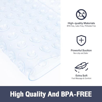 Gray Bathtub Mat and Clear Shower Mat