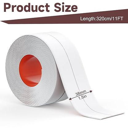 Mokani Caulk Tape Waterproof Self Adhesive, 1 Roll Caulking Sealant Strip | For Shower, Bathtub, Toilet, Tub, Sink, Kitchen, Floor Wall, Tile, Wallpaper, Bathroom Accessories, DIY Project Renter