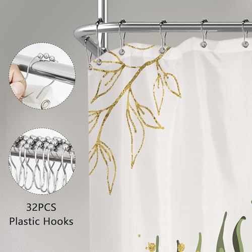 Extra Wide Boho Wrap Around Clawfoot Bathroom Shower Curtain Set | Leaves look; 180"W x 70"L. waterproof HD print, quick-dry fabric and free hooks for easy setup. - color: A-01green, size: 180"W x 70"L (Pack of 1)