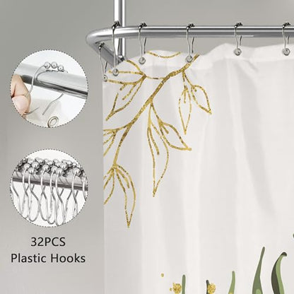 Extra Wide Boho Wrap Around Clawfoot Bathroom Shower Curtain Set | Leaves look; 180"W x 70"L. waterproof HD print, quick-dry fabric and free hooks for easy setup. - color: A-01green, size: 180"W x 70"L (Pack of 1)