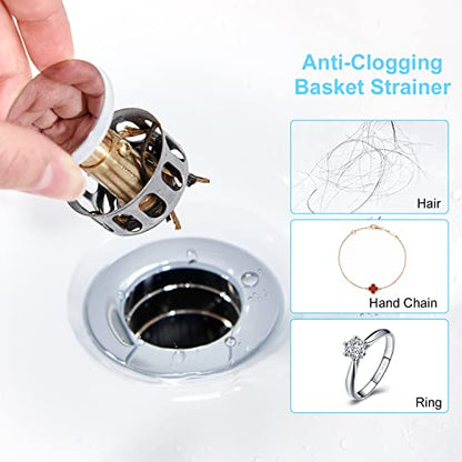 CREA Bathroom Sink Drain Chrome, Sink Stopper Pop Up Drain for Bathroom Vanity Kitchen Sink with Overflow - color: Chrome