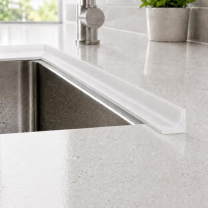 Shower Threshold Water Dam, 39 in Flexible Barrier, Transparent | Flexible peel-and-stick water barrier for shower thresholds, sink edges, and countertops; 39 x 0.79 x 0.47 in - color: Transparent, style: 39Inch