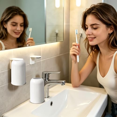 Magnetic Toothbrush Cup 350ml Magnetic Stainless Steel Tumbler | Mouthwash Cup for Home Brushing Rinsing Family Kids Adults