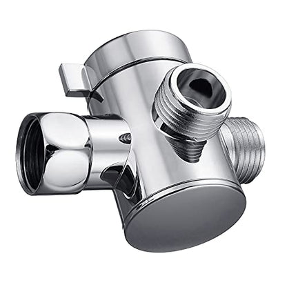 Shower Arm Holder for Handheld Shower Head, Adjustable Mount Bracket, G 1/2 3-Way Shower Arm Adapter with Swivel Ball,Universal Mount,Tee without socket(abs) - color: Tee without socket(ABS)