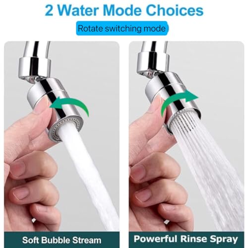 Kitchen and BasinTap Spray Head,360° Swivel Dual-Function Sprayer,80-Degree Big Angle Swivel Faucet Aerator,Faucet Extension Sprayer,Kitchen Faucet Aerator Splash Proof Spout (short style)
