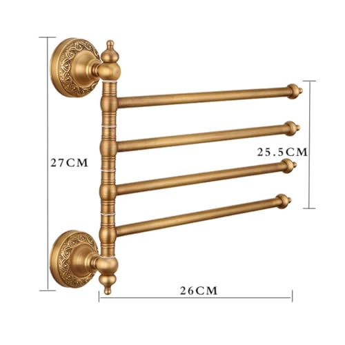 ZHOUXIAO All Brass Swing Out Towel Bar Holder Wall-Mounted/Gold Swivel Towel Rack Hanger Organizer for Bathroom,Kitchen,Brushed Towel Bar Folding Arm Swivel Hanger Bathroom S A
