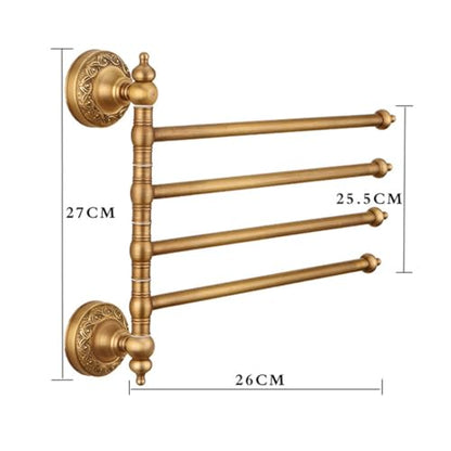 ZHOUXIAO All Brass Swing Out Towel Bar Holder Wall-Mounted/Gold Swivel Towel Rack Hanger Organizer for Bathroom,Kitchen,Brushed Towel Bar Folding Arm Swivel Hanger Bathroom S A