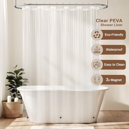BTTN 3 in 1 Shower Curtain with Liner, 36 Inch Stall Boho Linen Thick Striped Cloth Shower Curtain Set with Hook, Half Rustic Hotel Luxury Waterproof Fabric Shower Curtain for Bathroom, White, 36x72 - color: White With Liner, size: 36"W x 72"L (Pack of 1)