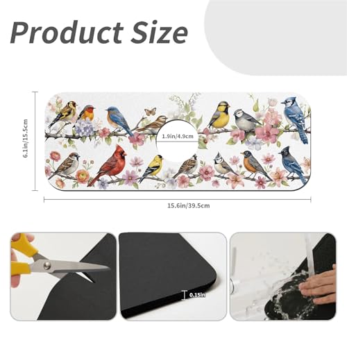 Faucet Fast Absorbent Pad - Songbirds On Branch Multi , Suitable For Kitchen, Bathroom, Island And Other Scenes - color: Songbirds on Branch Multi