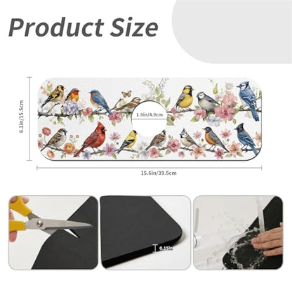 Faucet Fast Absorbent Pad - Songbirds On Branch Multi , Suitable For Kitchen, Bathroom, Island And Other Scenes - color: Songbirds on Branch Multi
