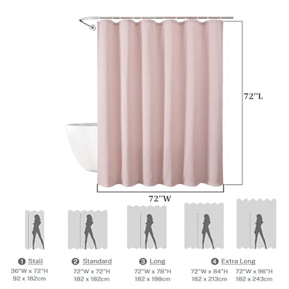 Aiyufeng 3D Textured Pink Shower Curtain for Bathroom, Fabric Shower Curtain Soft Cloth & Hotel Spa Quality, Luxury Boho Bathroom Curtains, Machine Washable, Pink, 72x72 Inches - color: Pink, size: 72"W x 72"L (Pack of 1)
