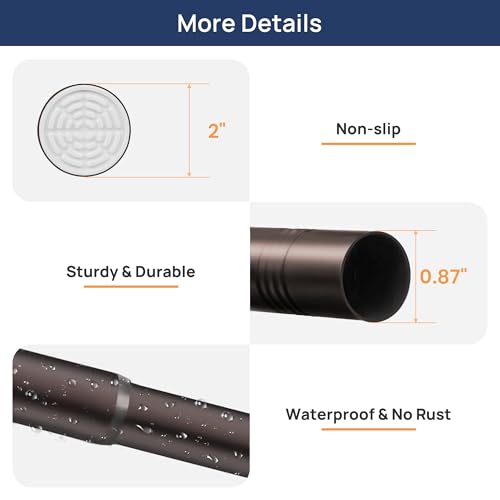 ENJOYBASICS 2 Pack Tension Curtain Rod, 32-54" Adjustable, Stable, Bronze | Secure Hold with Strong Spring & Non-Slip Ends, No-Drill, No Tools, Sag-Resistant, Waterproof, Fits Windows, Showers & Closet - color: Bronze, size: 32-54"