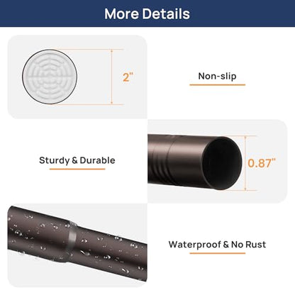 ENJOYBASICS 2 Pack Tension Curtain Rod, 32-54" Adjustable, Stable, Bronze | Secure Hold with Strong Spring & Non-Slip Ends, No-Drill, No Tools, Sag-Resistant, Waterproof, Fits Windows, Showers & Closet - color: Bronze, size: 32-54"