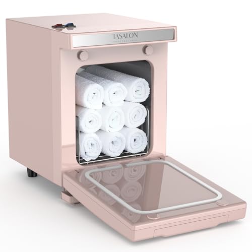 TASALON 5L Hot Towel Warmer Cabinet, Aluminum Inner Chamber - Pink | Removable tray, fast heating, compact 5L size, ideal for spa, salon, esthetician & massage use, pink finish - color: Pink