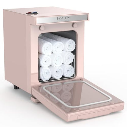TASALON 5L Hot Towel Warmer Cabinet, Aluminum Inner Chamber - Pink | Removable tray, fast heating, compact 5L size, ideal for spa, salon, esthetician & massage use, pink finish - color: Pink