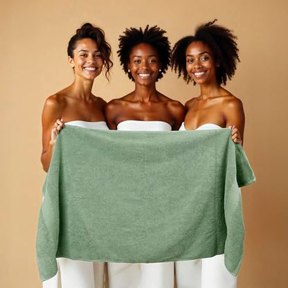 HILLFAIR 12-Piece Cotton Bath Towel Set - 600 GSM - Hotel Spa Towels - 2 Bath, 4 Hand, 6 Washcloths - Absorbent Soft Cotton - Sage - color: Sage, size: 12 Piece Towel Set