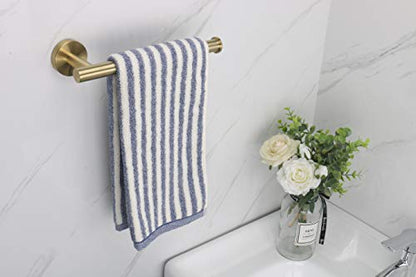TocTen Hand Towel Holder/Towel Ring - Thicken SUS304 Stainless Steel Bathroom Hand Towel Bar, 9Inch Heavy Duty Wall Mounted Towel Rack Hanger (Brushed Gold) - color: Gold, size: 9 In-Round