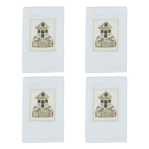 Park Designs Spring Garden Fingertip Towel Set of 4 | 19" x 11" | Cotton Terry | Floral Garden Print | Bathroom Kitchen Decor - color: Spring Garden Fingertip Towel