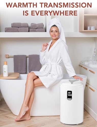 Electactic Towel Warmer, 20L Large Towel Warmers Bucket for Bathroom & Spa, With Timer & Reservation Function, 3 Temperature Adjustable, LCD Screen, Fits Blankets, Bathrobes, PJ's for Home, Gym, Salon - style: LCD Display+Detachable Lid
