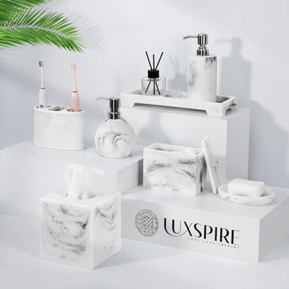 Luxspire Soap Dispenser, Cylinder-Shaped Soap Bottles, Gravel White, 2pack | 320ml Premium resin, modern cylindrical design easy clean pump, 2 bottles, multi-purpose liquid storage - color: Gravel White+gravel White