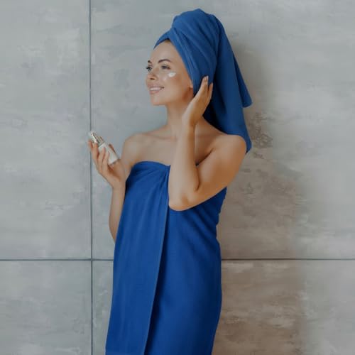 SmoothNovelty 2 Pcs Oversized Bath Towels 40 x 80 Inch, Extra Large Bath Sheets Microfiber Lightweight & Quick Dry, Jumbo Shower Towels for Adults Beach, Gym, Pool, Spa, Travel (Navy Blue) - color: Navy Blue