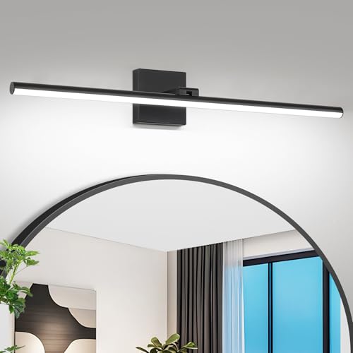 LED Bathroom Vanity Light, Modern Bathroom Light Fixture Over Mirror (Cool White 6000K), Vanity Light Bar with Angle Adjustable, 32 Inch, Black - color: Black-Cool White, size: 32 inch