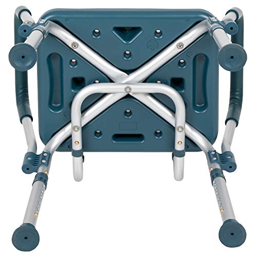 Flash Furniture HERCULES Series 300 Lb. Capacity Adjustable Navy Bath & Shower Chair with Quick Release Back & Arms - color: Navy