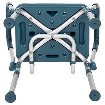 Flash Furniture HERCULES Series 300 Lb. Capacity Adjustable Navy Bath & Shower Chair with Quick Release Back & Arms - color: Navy