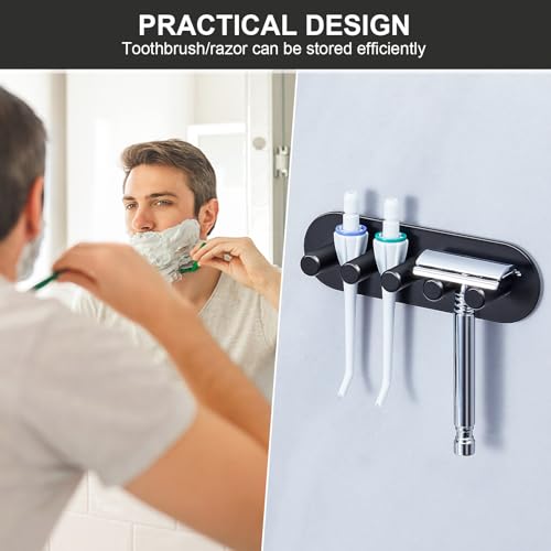 Electric Toothbrush Head Holder, Toothbrush Holders Wall Mounted, Adhesive Tooth Brush Head Holder Organiser, Electric Toothbrushs Holder, Shower Tooth Brushing Holder (Black, Large) - color: Black, size: Large