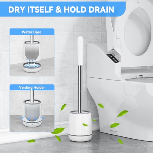 Toilet Brush and Toilet Plunger with Holder, Heavy Duty Plunger with Unique Holder, Plungers for Bathroom with Holder, Toilet Plunger and Toilet Brush and Holder
