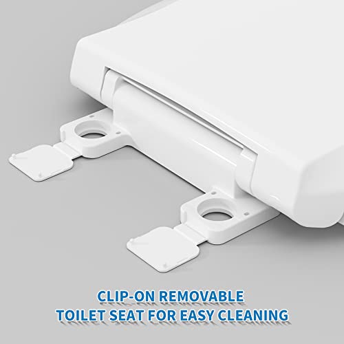 Hibbent Potty Training Toilet Seat, Built-in Magnetic Seat, Lid with Oval Cover, Never Loosen and Slow Close Convertible Toilet Seat for Kids, Adult and Child (White, Round) - style: Classic Round 16.5"