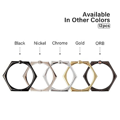 Shower Rings, Shower Curtain Rings for Bathroom, Rustproof Zinc Shower Curtain Hooks Rings, Set of 12 (Brushed Nickel) - color: Brushed Nickel