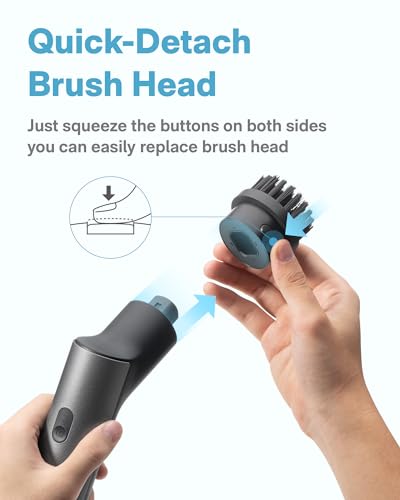 HOTO 3 Pcs Replacement Brush Heads for HOTO Electric Scrubber Only | Suitable for HOTO Electric Scrubber Only, Power Cleaning Brushes for Bathroom Floor Tile