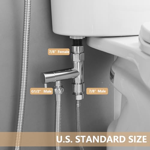 Chrome Handheld Bidet Sprayer Brass Bathroom Toilet Sprayer Bidet | Handheld Bidet Sprayer Attachment Set for Toilet Baby Cloth Diaper Spraying Kit for Pet Bathing and Feminine Care BATHLAVISH - color: Chrome