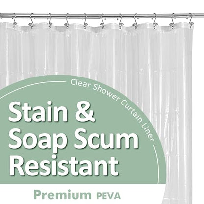 Barossa Design Premium Shower Curtain Liner Standard Size, Clear | Oeko-tex Certified, Rustproof Grommets, 3 Bottom Magnets, Waterproof PEVA, Cute Lightweight Bathroom Curtain - color: 1a. Clear, size: 72"W x 72"L (Pack of 1)